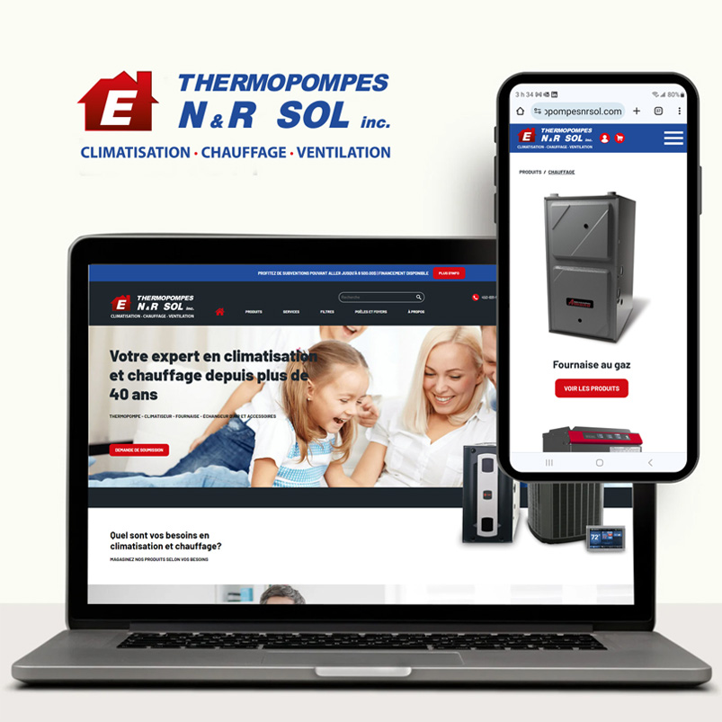 Réalisation du site web de Thermopompes N&R Sol